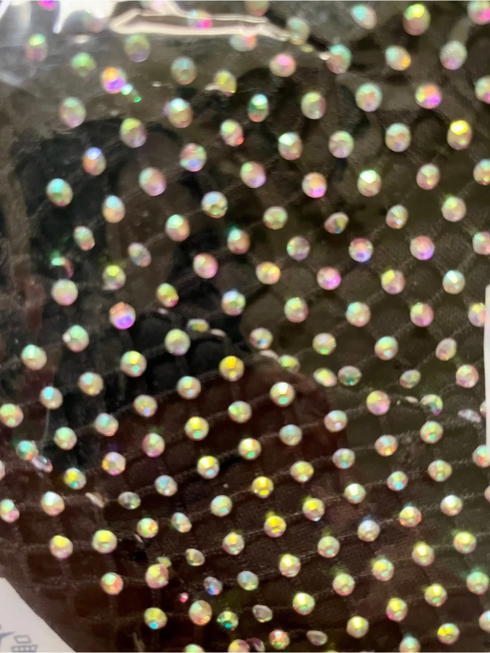 NWT Black Aurora Borealis RHINESTONE Fabric FACE MASK O/S